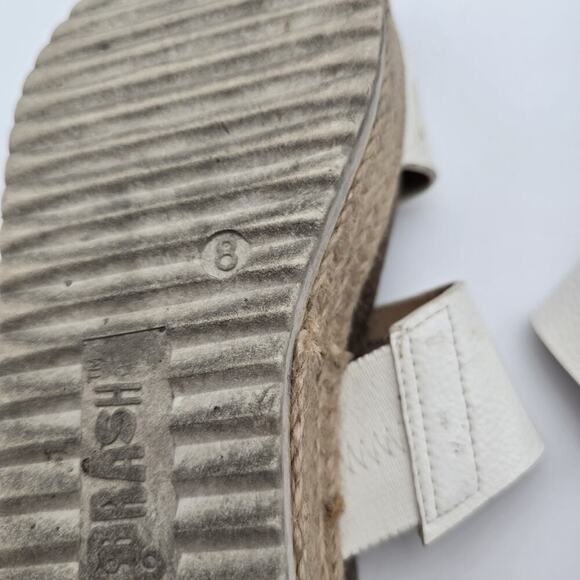 Brash Sandals Womens 8 White Slip On Leather Espadrilles Platform Shoes Twin - Picture 8 of 12